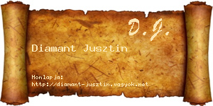 Diamant Jusztin névjegykártya