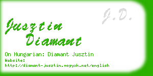 jusztin diamant business card
